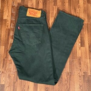 Levis 501xx Jeans Mens 31x32 Green Denim Pants Straight Leg Button Fly Cotton